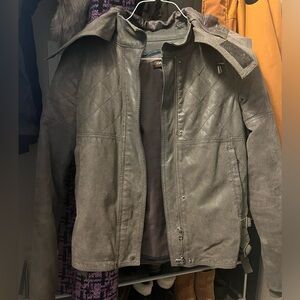 Genuine leather winter jacket